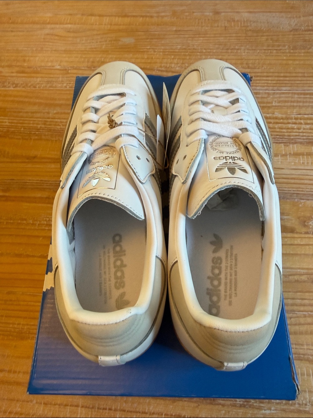 adidas Samba is Women’s White with Gum Sole and Silver Stripes - Picture 4 of 9